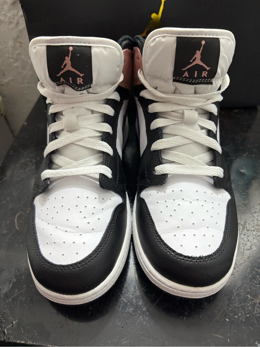 Jordan Women’s Mid-Top Sneakers in White, Black & Mauve - Picture 4 of 6